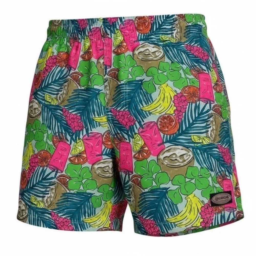 Vineyard Vines Men's Swim Trunk Tropical Fruit Print Elastic Waist Drawstring XL